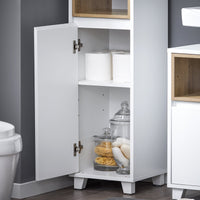 Mobile a colonna bagno salvaspazio Mobile alto con 2 ante Mobile bagno stretto 30x30x170cm Bianco BZR147-W