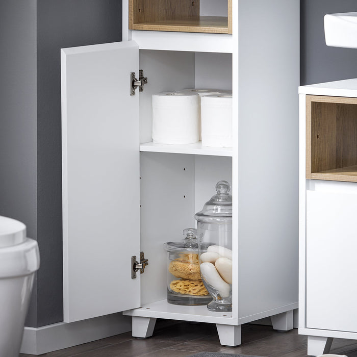Mobile a colonna bagno salvaspazio Mobile alto con 2 ante Mobile bagno stretto 30x30x170cm Bianco BZR147-W