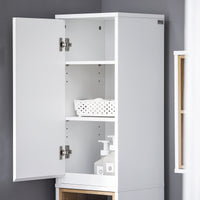 Mobile a colonna bagno salvaspazio Mobile alto con 2 ante Mobile bagno stretto 30x30x170cm Bianco BZR147-W