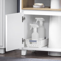 Mobile sottolavabo con 2 ante senza lavandino Mobiletto per lavandino bagno 60x30x61cm Bianco BZR148-W