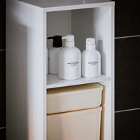 Mobile colonna bagno con portabiancheria e Mobiletto stretto salvaspazio Bianco L30*P30*A170 cm BZR158-W