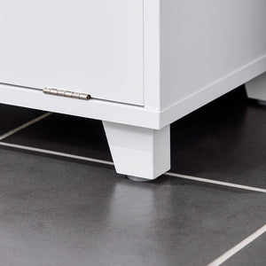 Mobile porta biancheria per bagno Portabiancheria con 4 piccoli vani aperti e 1 cesto biancheria sporca Bianco L35*P30*A90cm BZR159-W