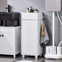 Mobile porta biancheria per bagno Portabiancheria con 4 piccoli vani aperti e 1 cesto biancheria sporca Bianco L35*P30*A90cm BZR159-W