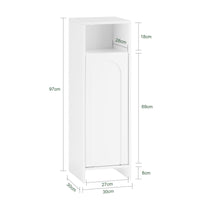 Mobile portabiancheria da Bagno Mobiletto bagno Bianco 30x30x97cm BZR161-W