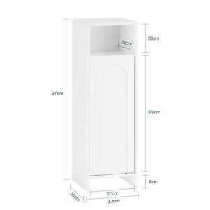 Mobile portabiancheria da Bagno Mobiletto bagno Bianco 30x30x97cm BZR161-W