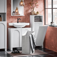 Mobile portabiancheria da Bagno Mobiletto bagno Bianco 30x30x97cm BZR161-W