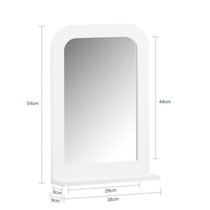 Specchio Bagno Specchio Da Parete Mensola Bagno A Muro Bianco 38x9x54cm BZR162-W