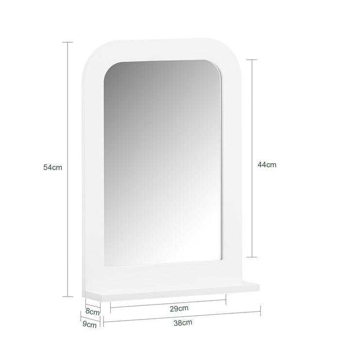 Specchio Bagno Specchio Da Parete Mensola Bagno A Muro Bianco 38x9x54cm BZR162-W