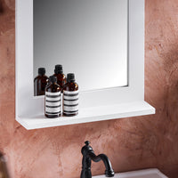 Specchio Bagno Specchio Da Parete Mensola Bagno A Muro Bianco 38x9x54cm BZR162-W
