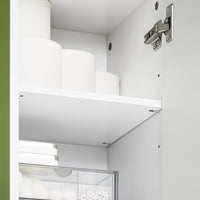 Mobile alto con 2 ante e 6 scomparti Mobile portaoggetti per bagno Mobiletto da bagno con scomparti aperti Bianco 30x31x182cm BZR166-W