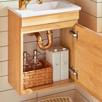 Mobili da bagno sospeso Mobile lavabo con 1 anta Naturale 41x25x52cm BZR169-N