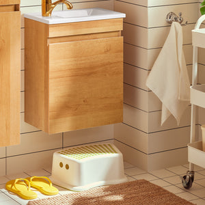 Mobili da bagno sospeso Mobile lavabo con 1 anta Naturale 41x25x52cm BZR169-N