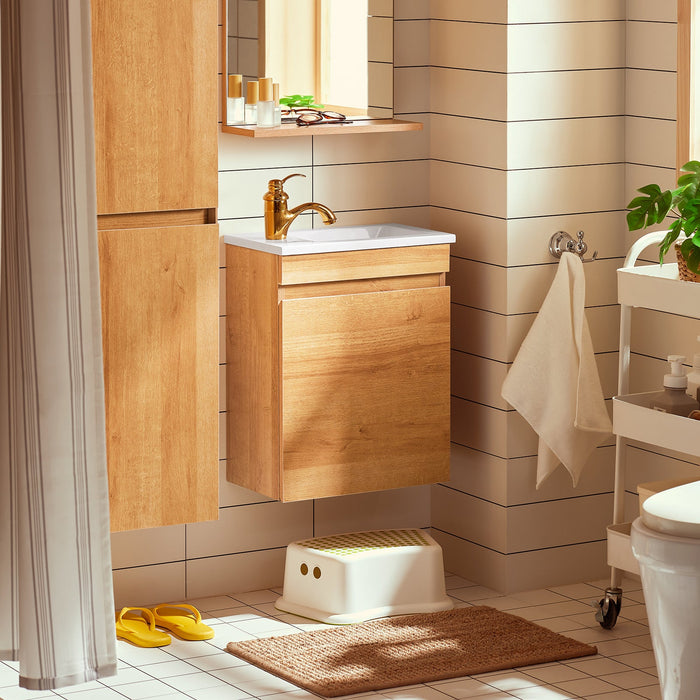 Mobili da bagno sospeso Mobile lavabo con 1 anta Naturale 41x25x52cm BZR169-N