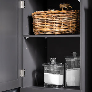 Mobile Alto Colonna Bagno salvasapzio con cassetto e armadietto L40*P35*A161cm Grigio BZR17-DG