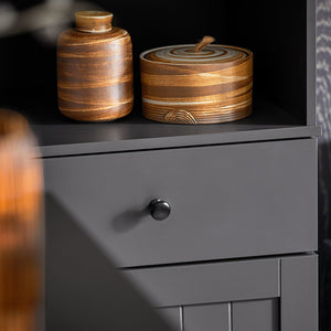 Mobile Alto Colonna Bagno salvasapzio con cassetto e armadietto L40*P35*A161cm Grigio BZR17-DG