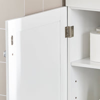 Mobile Alto Colonna Bagno salvasapzio con cassetto e armadietto L40*P35*A161cm Bianco BZR17-W