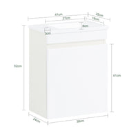 Mobili da bagno sospeso Mobile lavabo con 1 anta Bianco 41x25x52cm BZR170-W