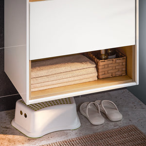 Mobili da bagno sospeso Mobile lavabo con 1 cassetto Bianco-Naturale 61x46x59 cm BZR171-N