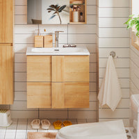 SoBuy Mobile base per lavabo con due cassetti Mobile da bagno Naturale 61x46x54cm BZR172-N