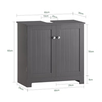 Mobile sottolavabo per Bagno con 2 Ante mobili bagno L60*P30*A60 cm Grigio BZR18-DG