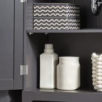 Mobile sottolavabo per Bagno con 2 Ante mobili bagno L60*P30*A60 cm Grigio BZR18-DG