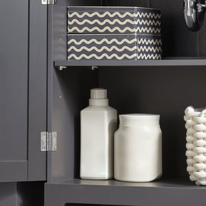 Mobile sottolavabo per Bagno con 2 Ante mobili bagno L60*P30*A60 cm Grigio BZR18-DG