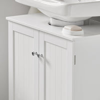 Mobile sottolavabo per Bagno con 2 Ante L60*P30*A60 cm, Bianco, BZR18-II-W SoBuy