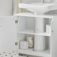 Mobile sottolavabo per Bagno con 2 Ante L60*P30*A60 cm, Bianco, BZR18-II-W SoBuy