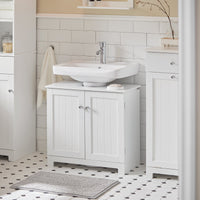 Mobile sottolavabo per Bagno con 2 Ante L60*P30*A60 cm, Bianco, BZR18-II-W SoBuy