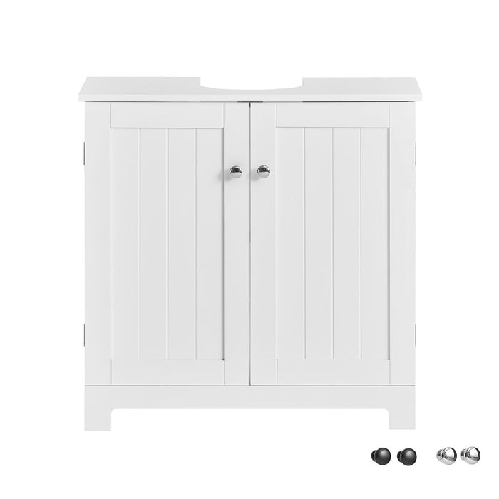 Mobile sottolavabo per Bagno con 2 Ante L60*P30*A60 cm, Bianco, BZR18-II-W SoBuy