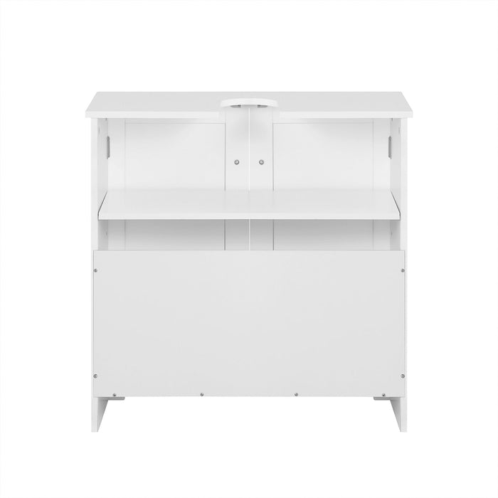 Mobile sottolavabo per Bagno con 2 Ante mobili bagno L60*P30*A60 cm Bianco BZR18-W