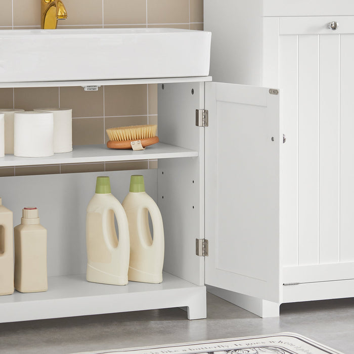 Mobile sottolavabo per Bagno con 2 Ante mobili bagno L60*P30*A60 cm Bianco BZR18-W