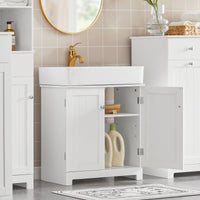 Mobile sottolavabo per Bagno con 2 Ante mobili bagno L60*P30*A60 cm Bianco BZR18-W