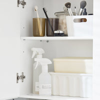 SoBuy Pensile Mobiletto a specchio Mobiletto portaoggetti con scomparti aperti Bianco 57x30x61 cm BZR184-W