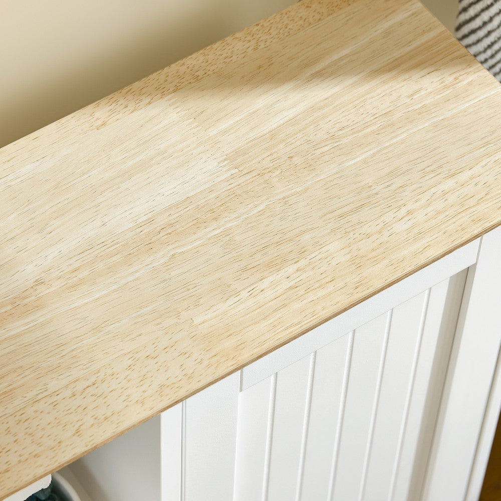 SoBuy Mobile Bagno Compatto con Sportello e Mensole – Armadietto Stretto per WC o Lavabo – Bianco, 50x21x86 cm BZR189-W