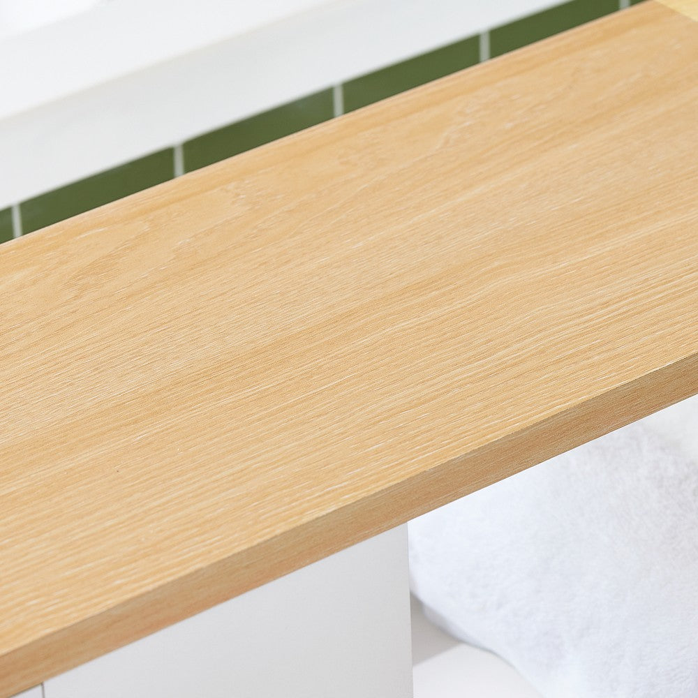 SoBuy Mobiletto Bagno Salvaspazio con Ruote Colonna Stretto 3 Ripiani con Uscita Carta, Scomparto Porta Scopino Armadietto Lavanderia per WC Bianco Legno 60x20x71cm BZR190-WN