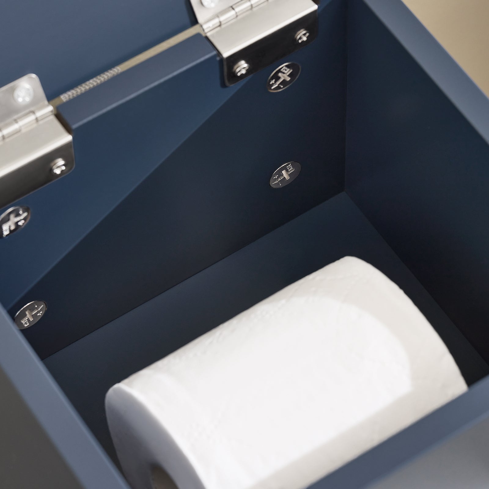 SoBuy Portarotolo WC autoportante Mobiletto bagno Porta carta igienica Scaffale bagno Armadietto laterale Mobile da bagno Blu 22x20x81 cm BZR192-B