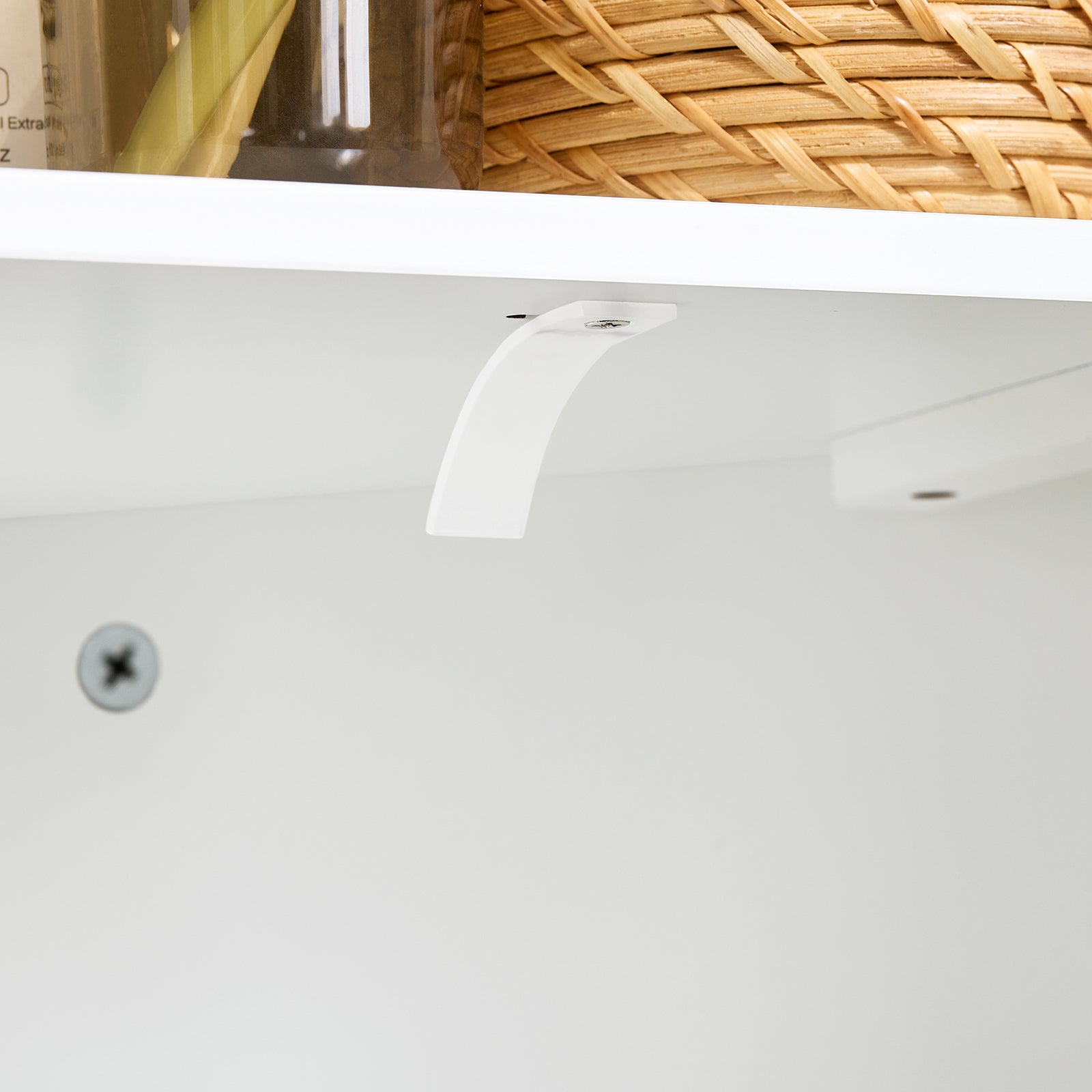 SoBuy Armadio alto con 2 ante, Mobile bagno con ripiani aperti, Colonna bagno Bianco, 44x31x171 cm BZR193-W