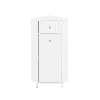 SoBuy Mobiletto da Bagno con 1 Anta, Armadietto Salvaspazio per Bagno, Mobile Stretto, Bianco, 44x31x80 cm BZR194-W