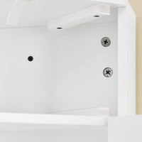 SoBuy Mobiletto da Bagno con 1 Anta, Armadietto Salvaspazio per Bagno, Mobile Stretto, Bianco, 44x31x80 cm BZR194-W