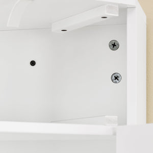 SoBuy Mobiletto da Bagno con 1 Anta, Armadietto Salvaspazio per Bagno, Mobile Stretto, Bianco, 44x31x80 cm BZR194-W