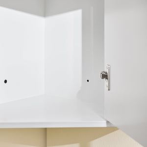 SoBuy Mobiletto da Bagno con 1 Anta, Armadietto Salvaspazio per Bagno, Mobile Stretto, Bianco, 44x31x80 cm BZR194-W