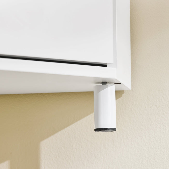 SoBuy Mobiletto da Bagno con 1 Anta, Armadietto Salvaspazio per Bagno, Mobile Stretto, Bianco, 44x31x80 cm BZR194-W