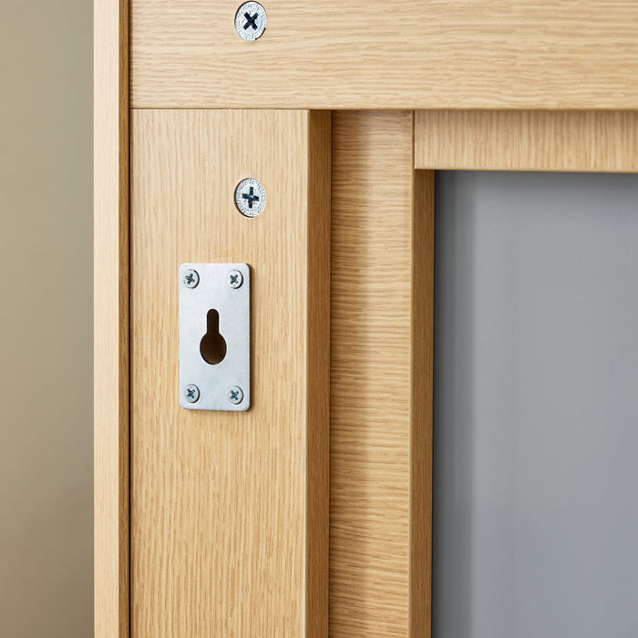 SoBuy Set arredo da bagno Specchio a parete+ Mobile lavabo Naturale BZR198-N