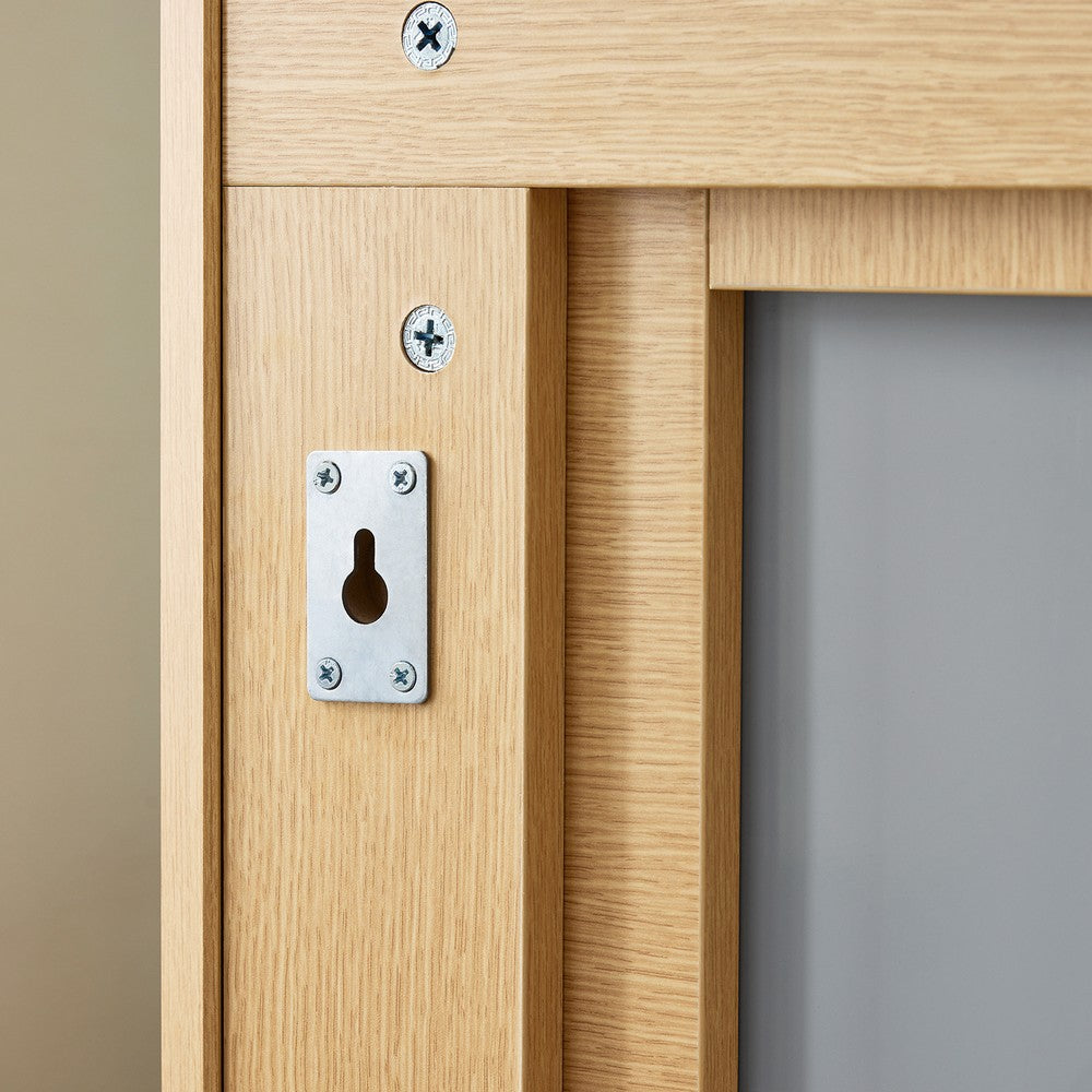 SoBuy Set arredo da bagno Specchio a parete+ Mobile lavabo Naturale BZR198-N