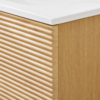 SoBuy Set arredo da bagno Specchio a parete+ Mobile lavabo Naturale BZR198-N