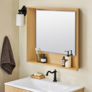 SoBuy Set arredo da bagno Specchio a parete+ Mobile lavabo Naturale BZR198-N