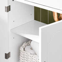 SoBuy Mobile Sottolavabo Bagno 60 cm, Mobiletto Salvaspazio con Ripiani Regolabili, Armadietto Bagno in MDF Resistente all'Umidità, Bianco, 60x30x60cm - BZR205-W