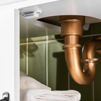 SoBuy Mobile Sottolavabo Bagno 60 cm, Mobiletto Salvaspazio con Ripiani Regolabili, Armadietto Bagno in MDF Resistente all'Umidità, Bianco, 60x30x60cm - BZR205-W