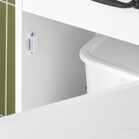 SoBuy Mobiletto Bagno alto 42 cm di larghezza – Armadietto Salvaspazio con Cassetto e Ripiani Regolabili – Colonna Bagno in Legno Bianca Moderna, Resistente all’Umidità, 42x30x173cm, BZR206-W